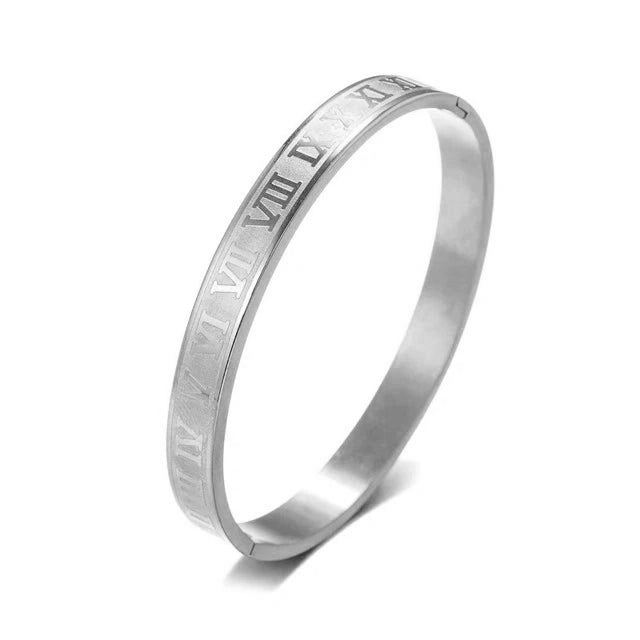 ROMAN BANGLE - WIHTE GOLD - JULIVNO