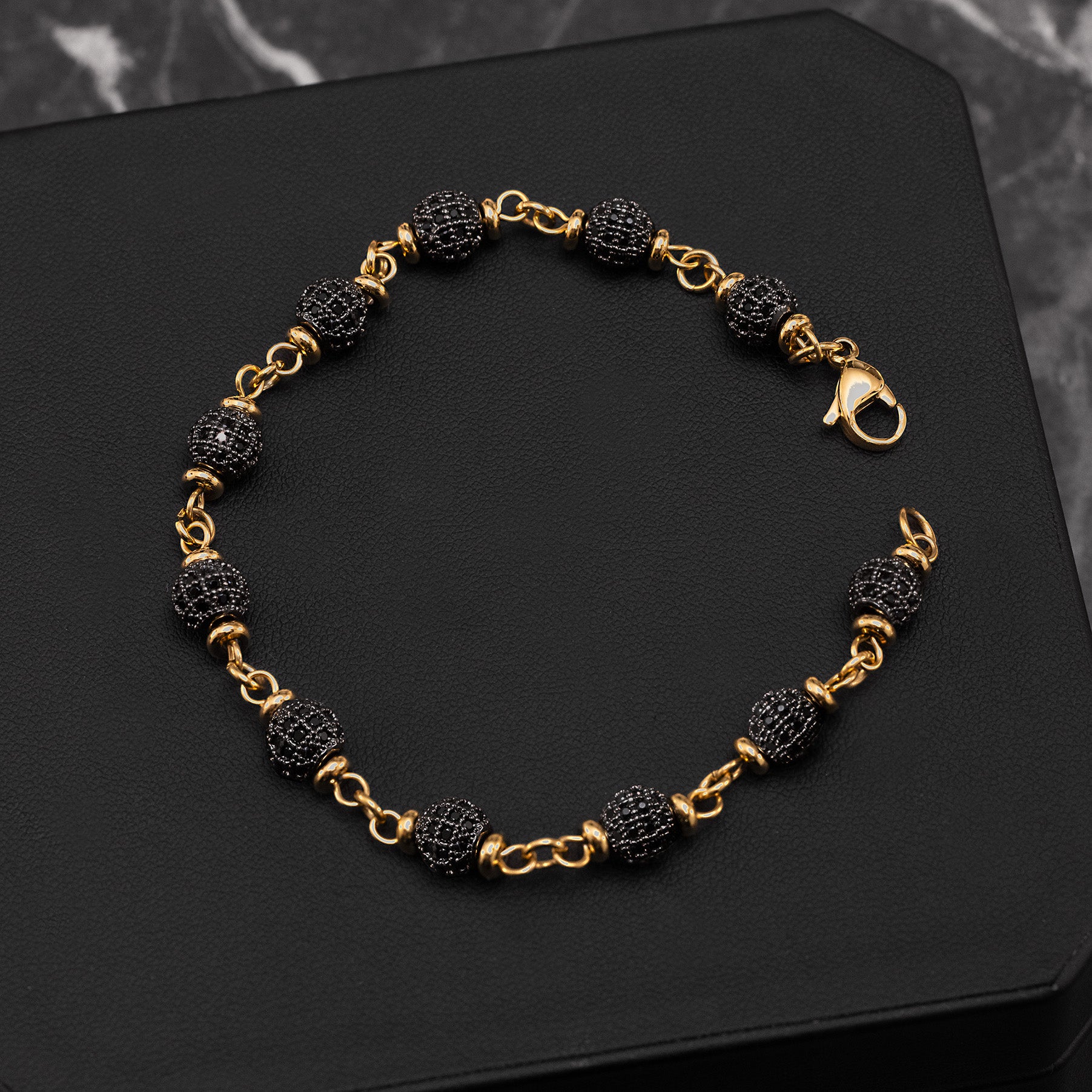 BALLS BRACELET - GOLD/BLACK