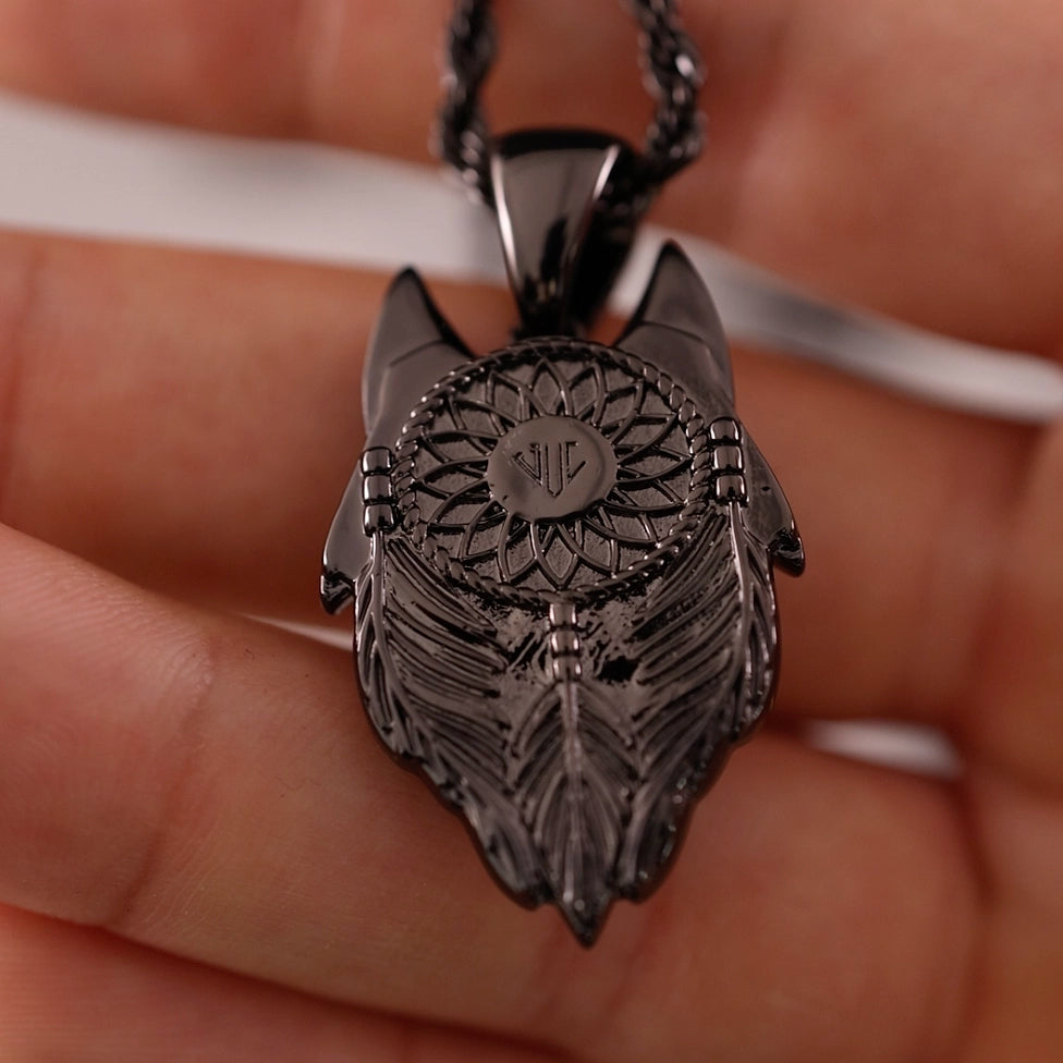 WOLF PENDANT - BLACK (34𝘮𝘮)