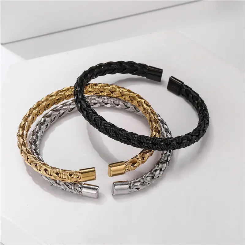 CABLE CUFF - BLACK - JULIVNO