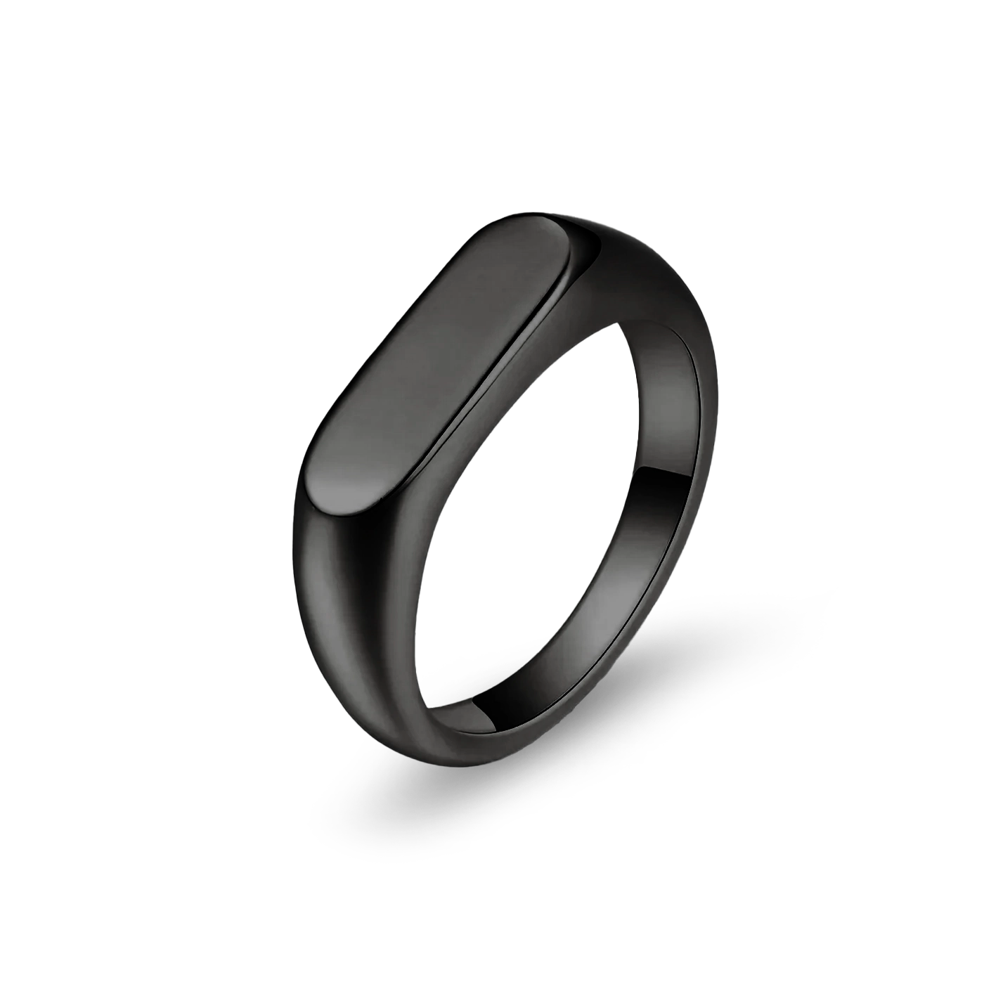 Black Rhodium Plated Minimal Ring 5mm premium men’s minimalist band ring front view