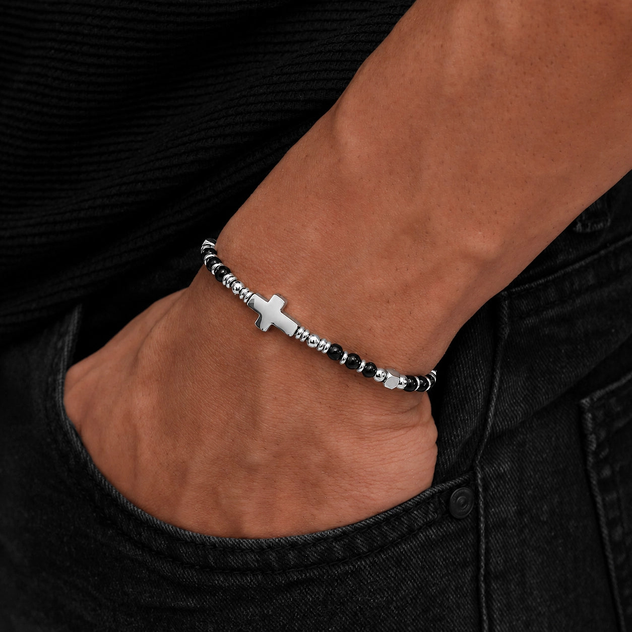 Cross Onyx Bracelet