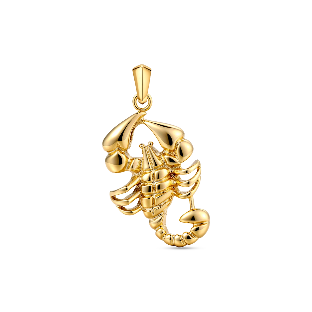 Gold Plated Scorpion Pendant 28mm premium men’s scorpion pendant front view