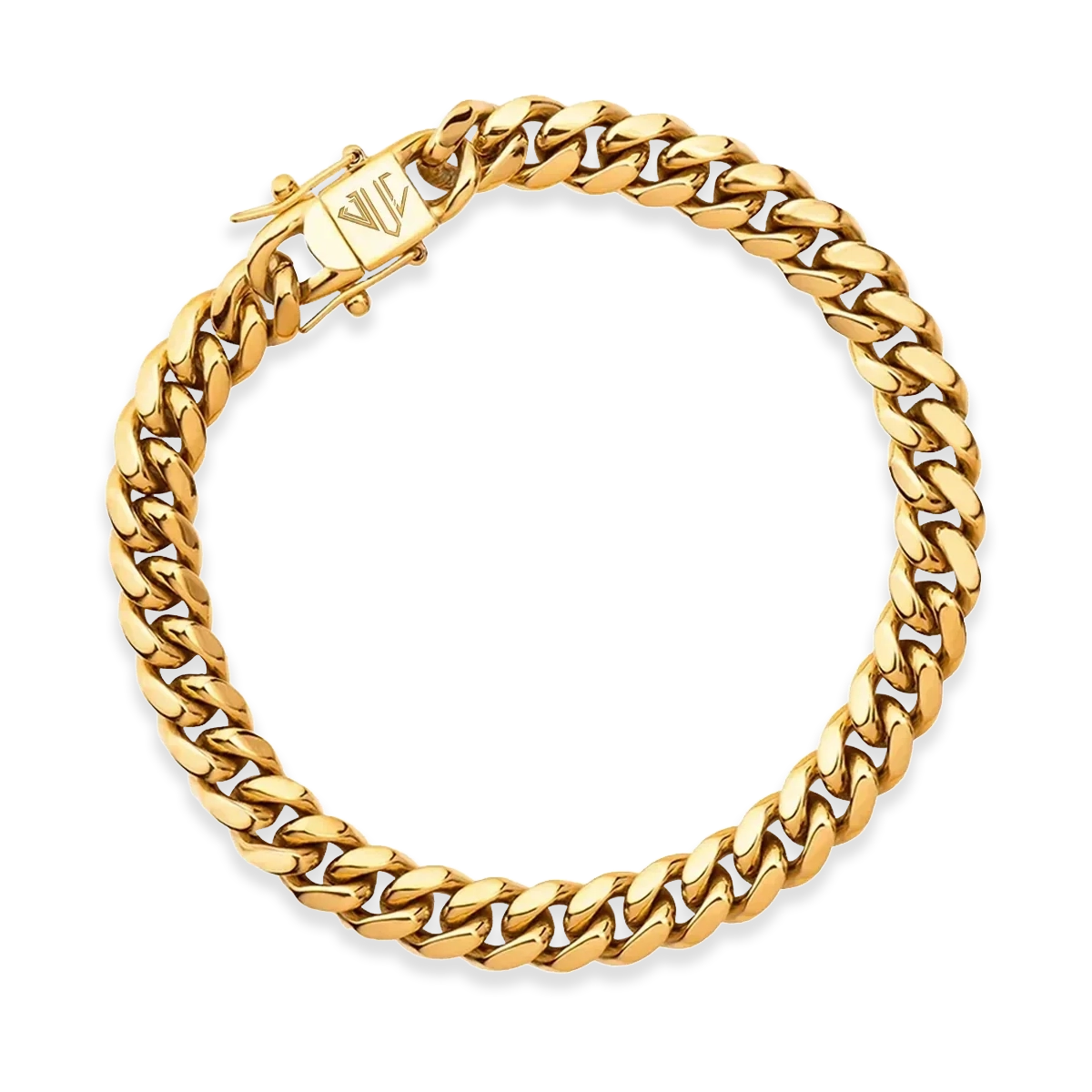 Gold cuban link bracelet 8mm for men
