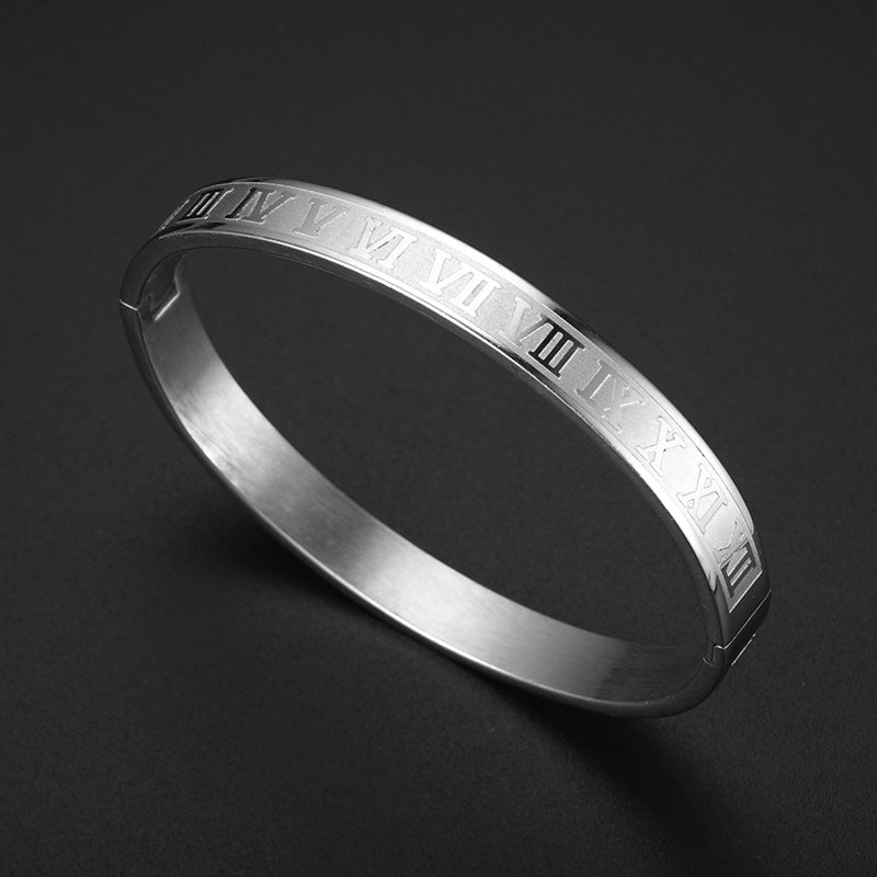 ROMAN BANGLE - WIHTE GOLD - JULIVNO