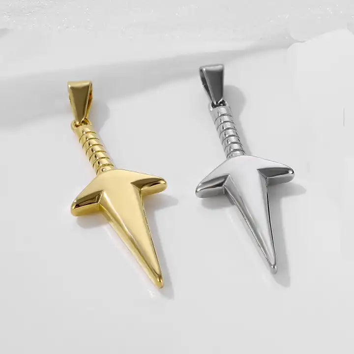NINJA KNIFE PENDANT - WHITE GOLD