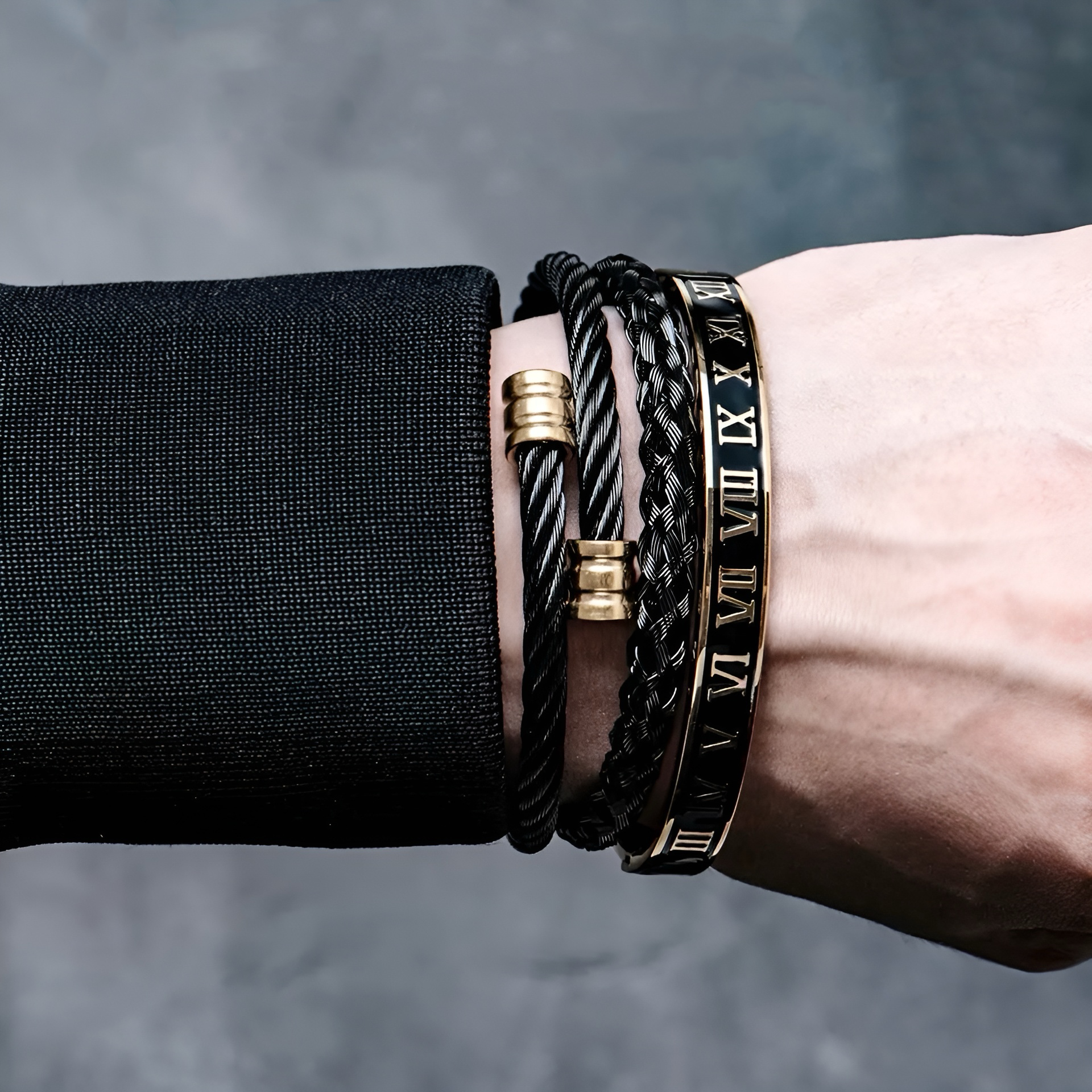 CÂBLE TRIO - NOIR/OR