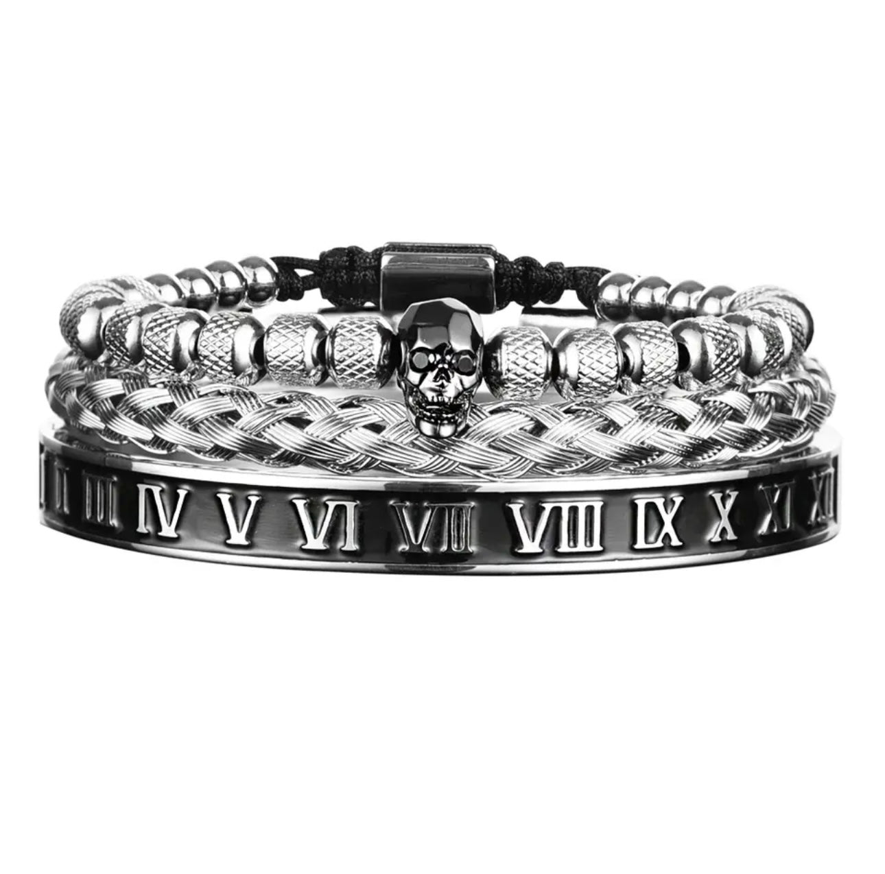TRIO SKELETON - WHITE GOLD/BLACK