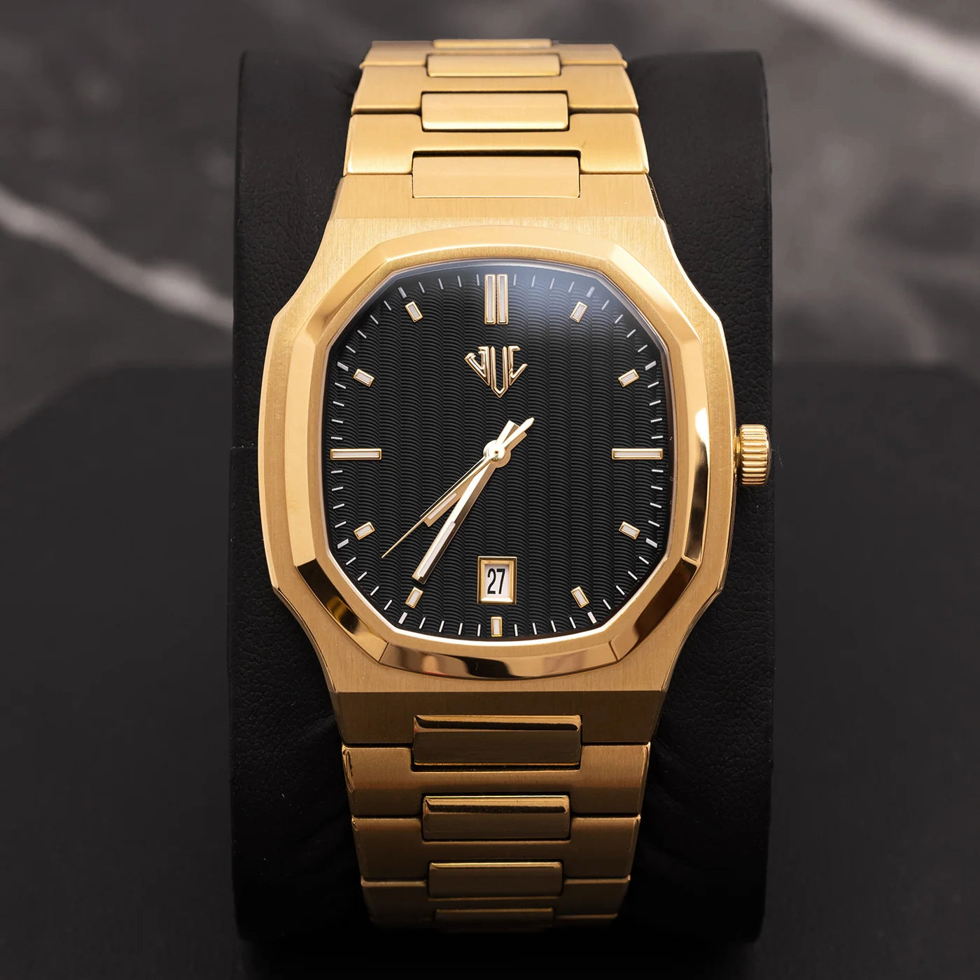 Close-up of Julivno Herald Watch 38mm highlighting refined dial and luminous hands