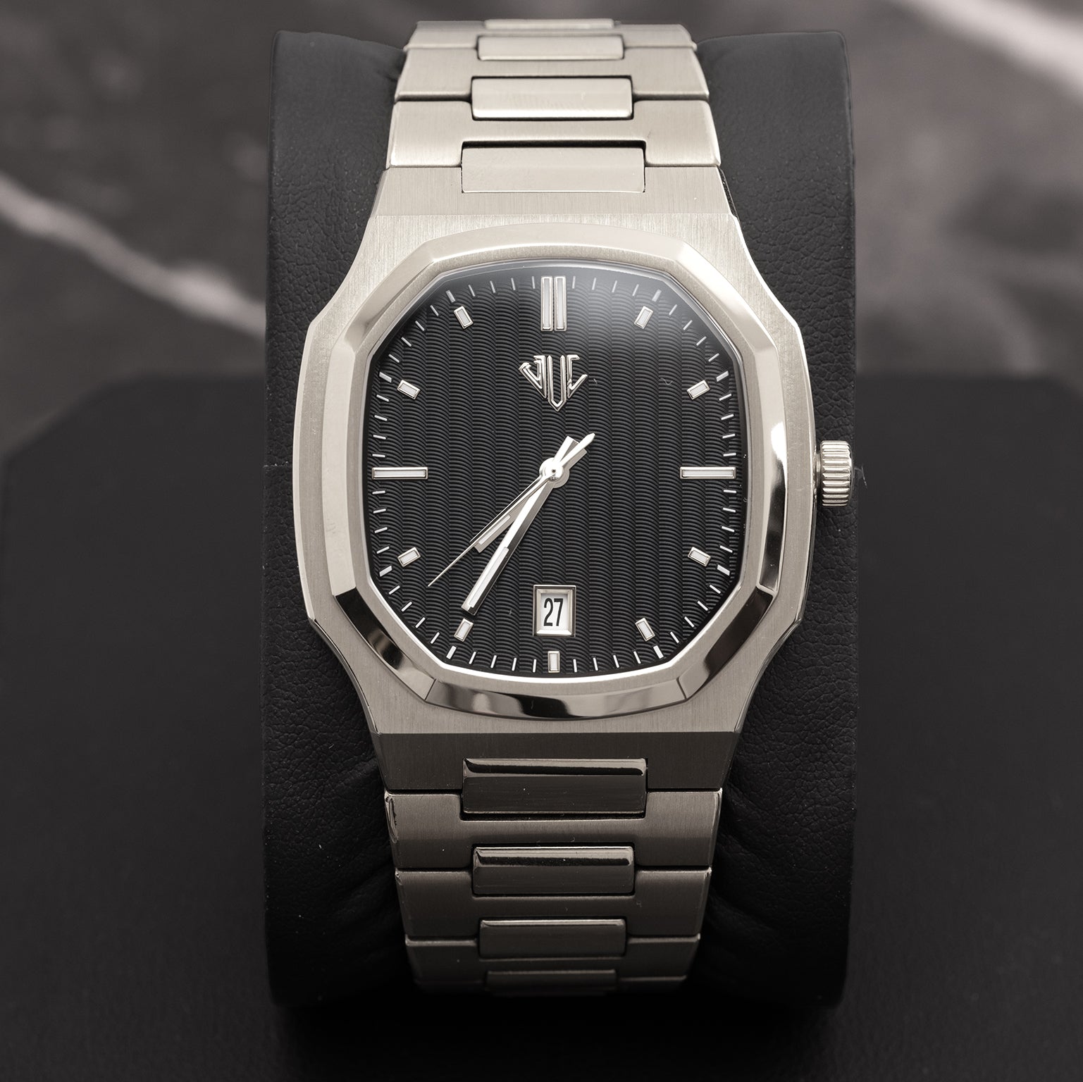 Close-up of Julivno Herald Watch 38mm highlighting refined dial and luminous hands