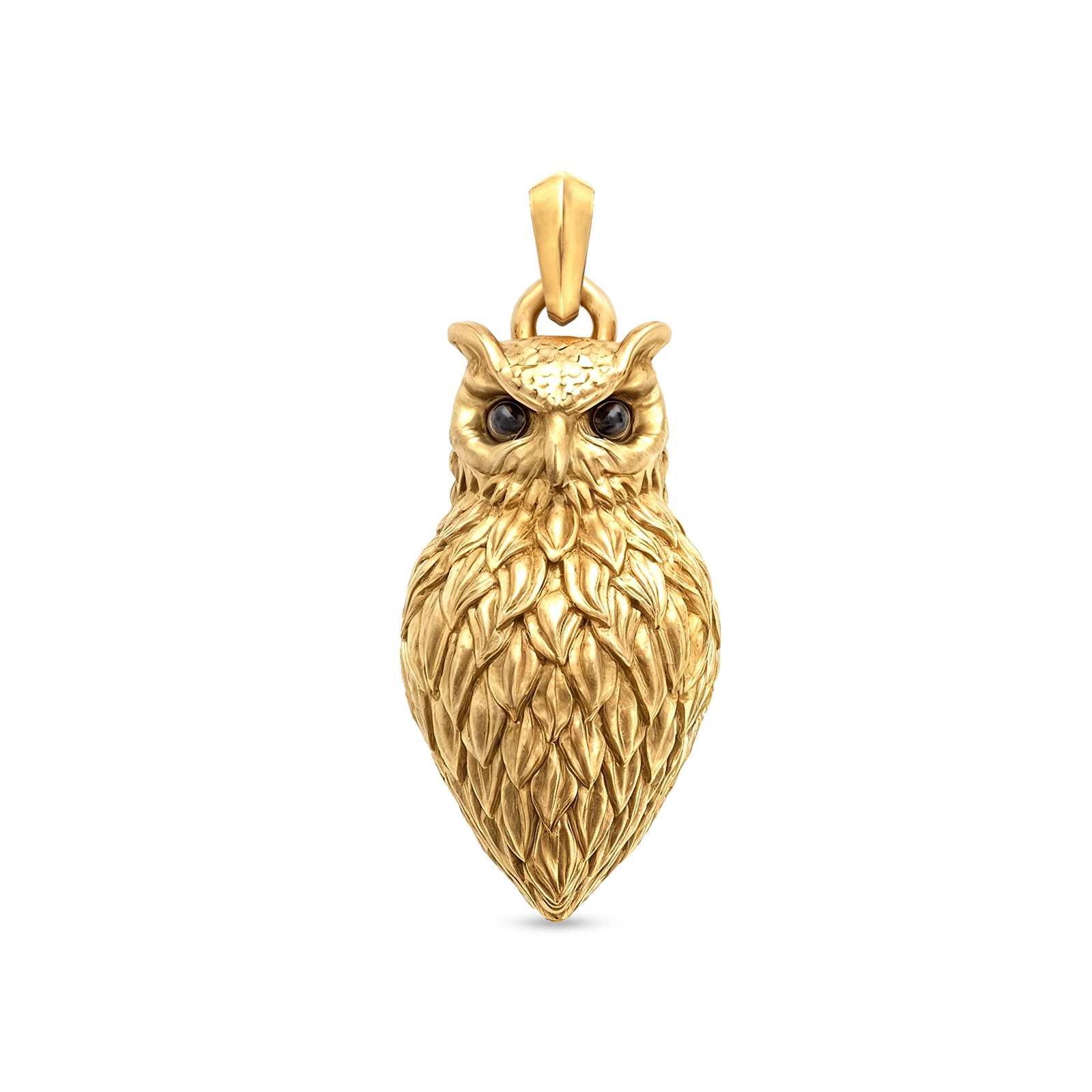 Men’s 18K Gold Plated owl pendant, Julivno 28mm