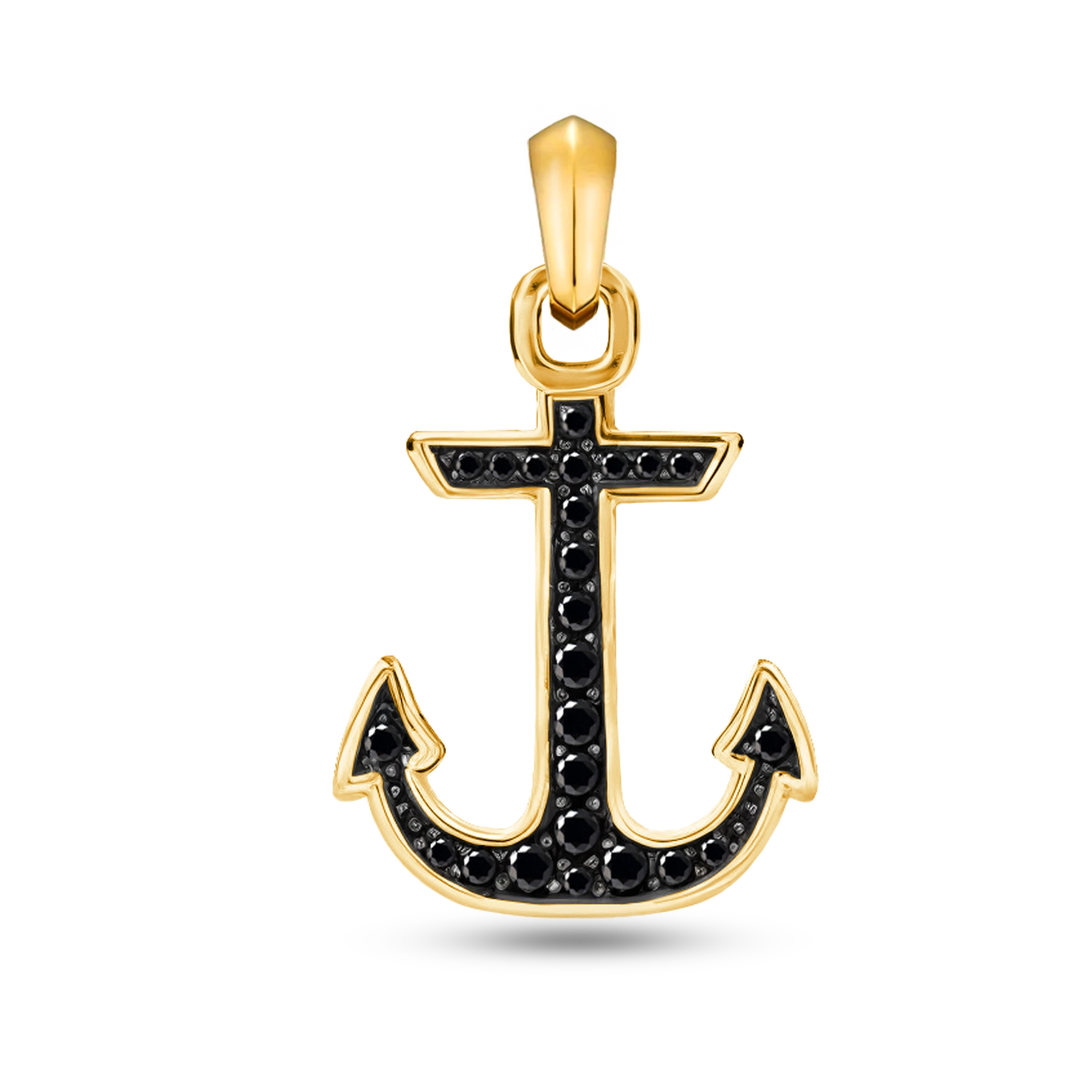 DIAMOND ANCHOR PENDANT - GOLD (38𝘮𝘮)