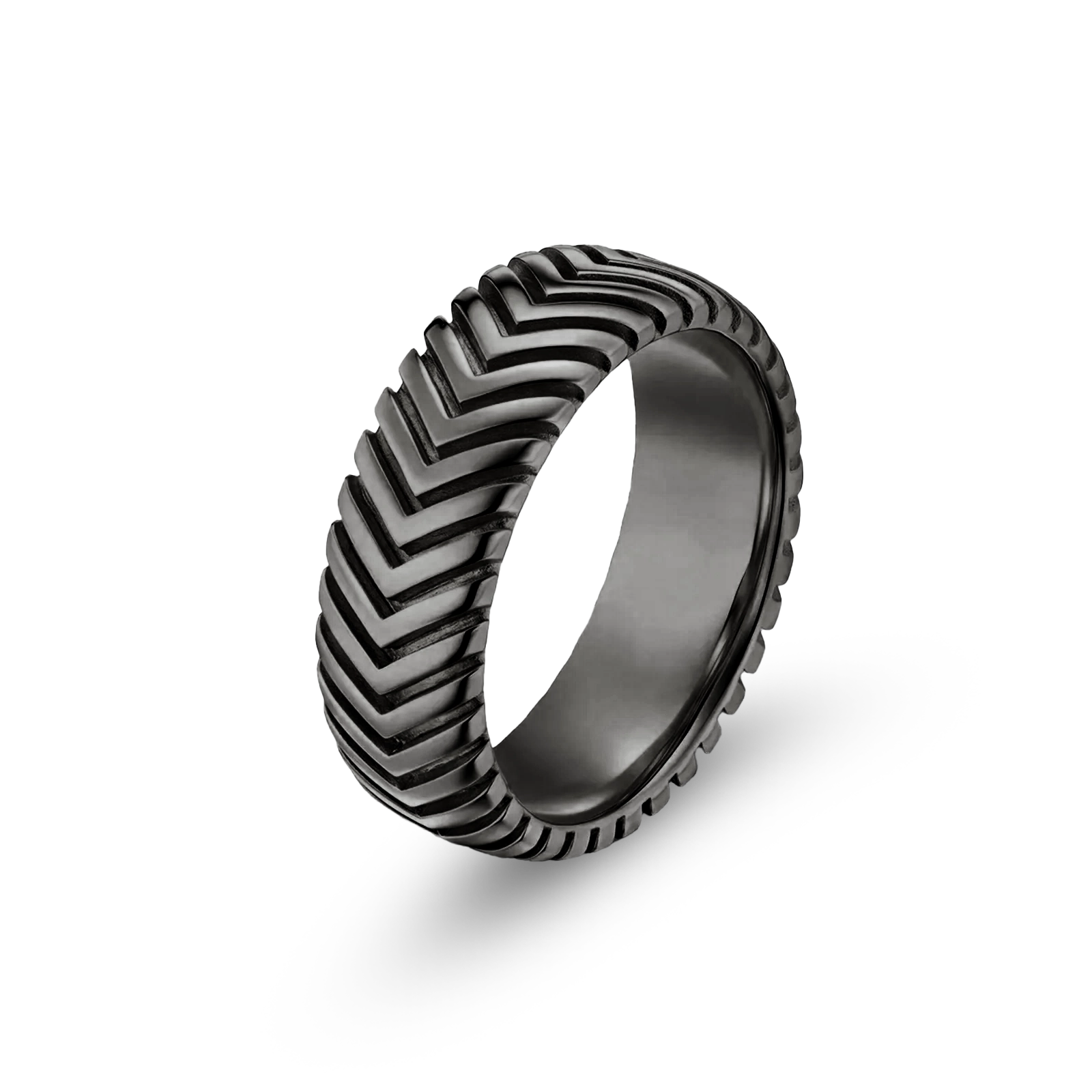 CHEVRON RING - BLACK (7𝘮𝘮)