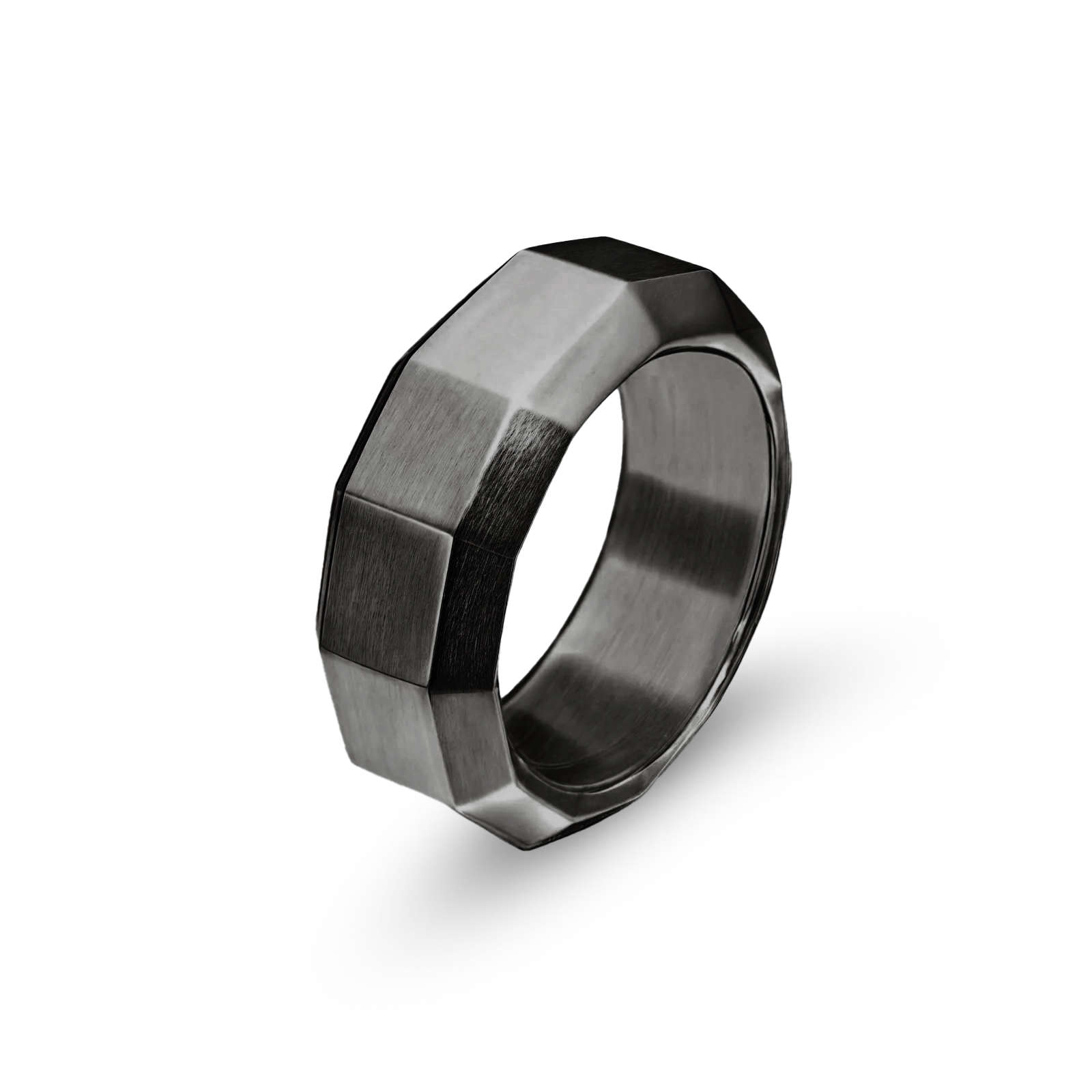 FACETED RING - BLACK (8𝘮𝘮)