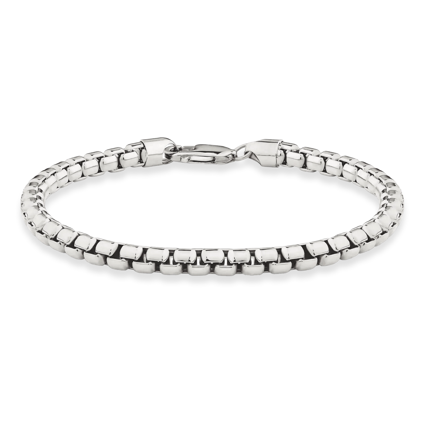 Box bracelet 5mm silver for men