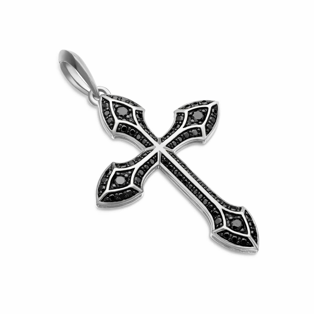 DIAMOND CROSS PENDANT - WHITE GOLD (44𝘮𝘮)