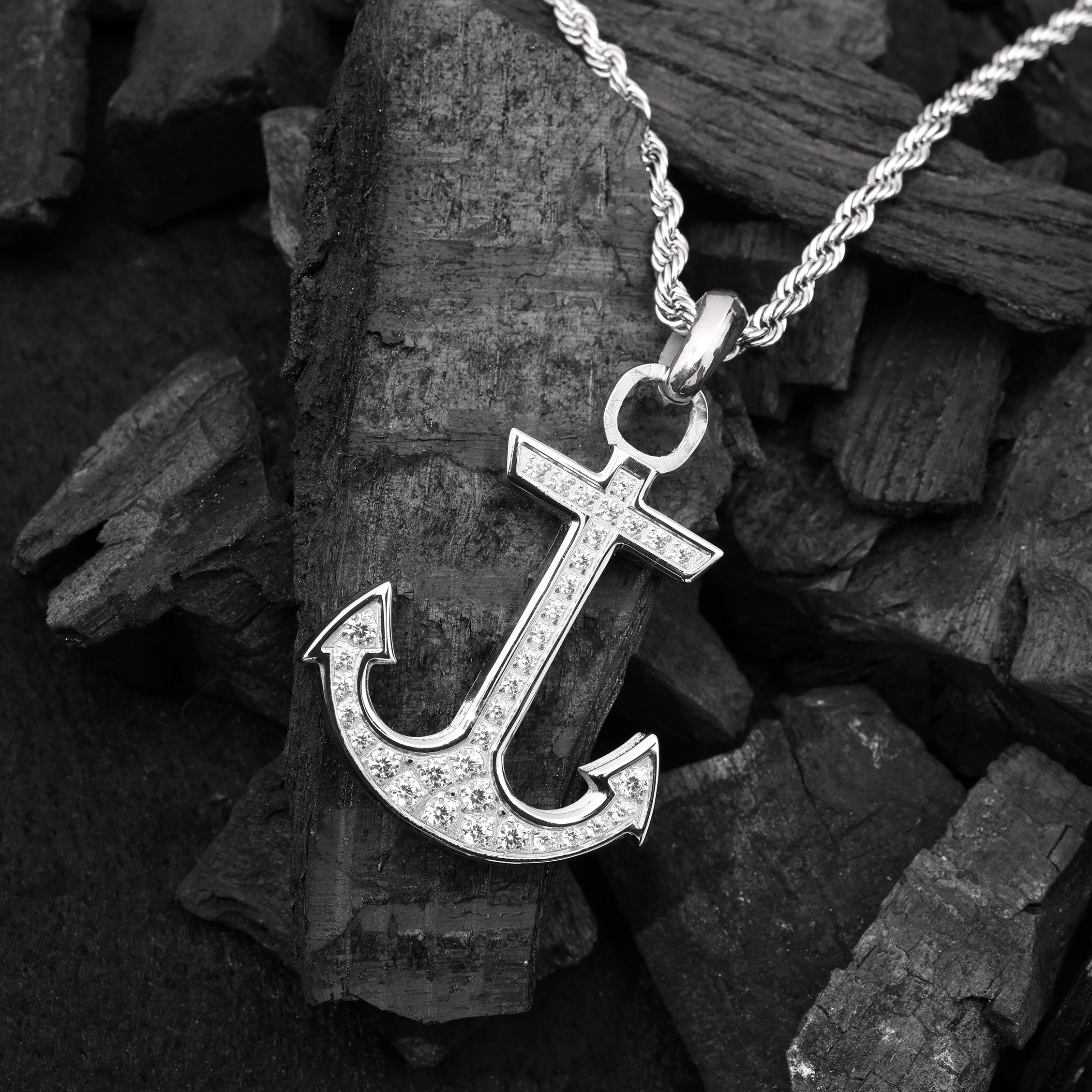 Diamond Anchor Pendant