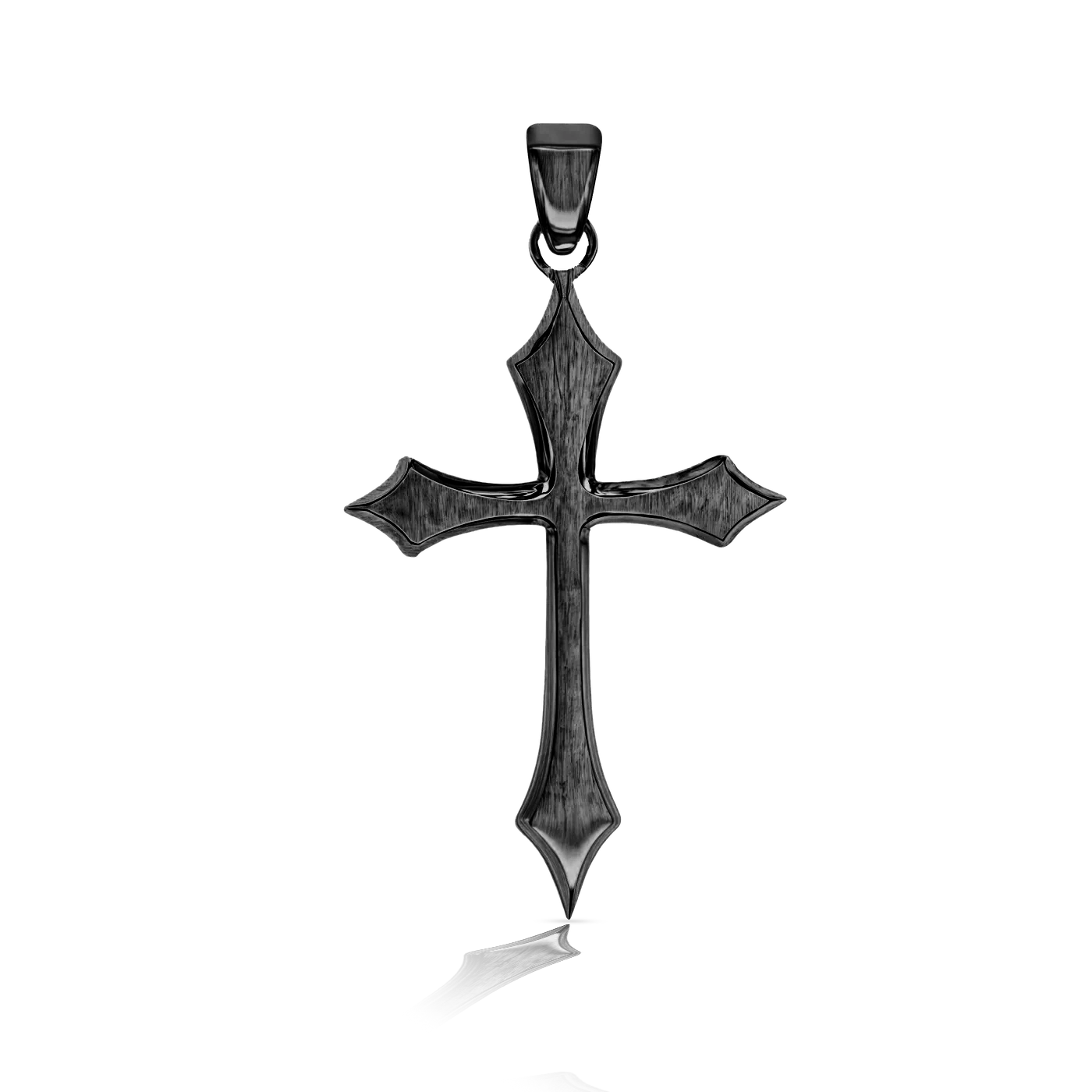 BRUSHED CROSS PENDANT - BLACK (38𝘮𝘮)