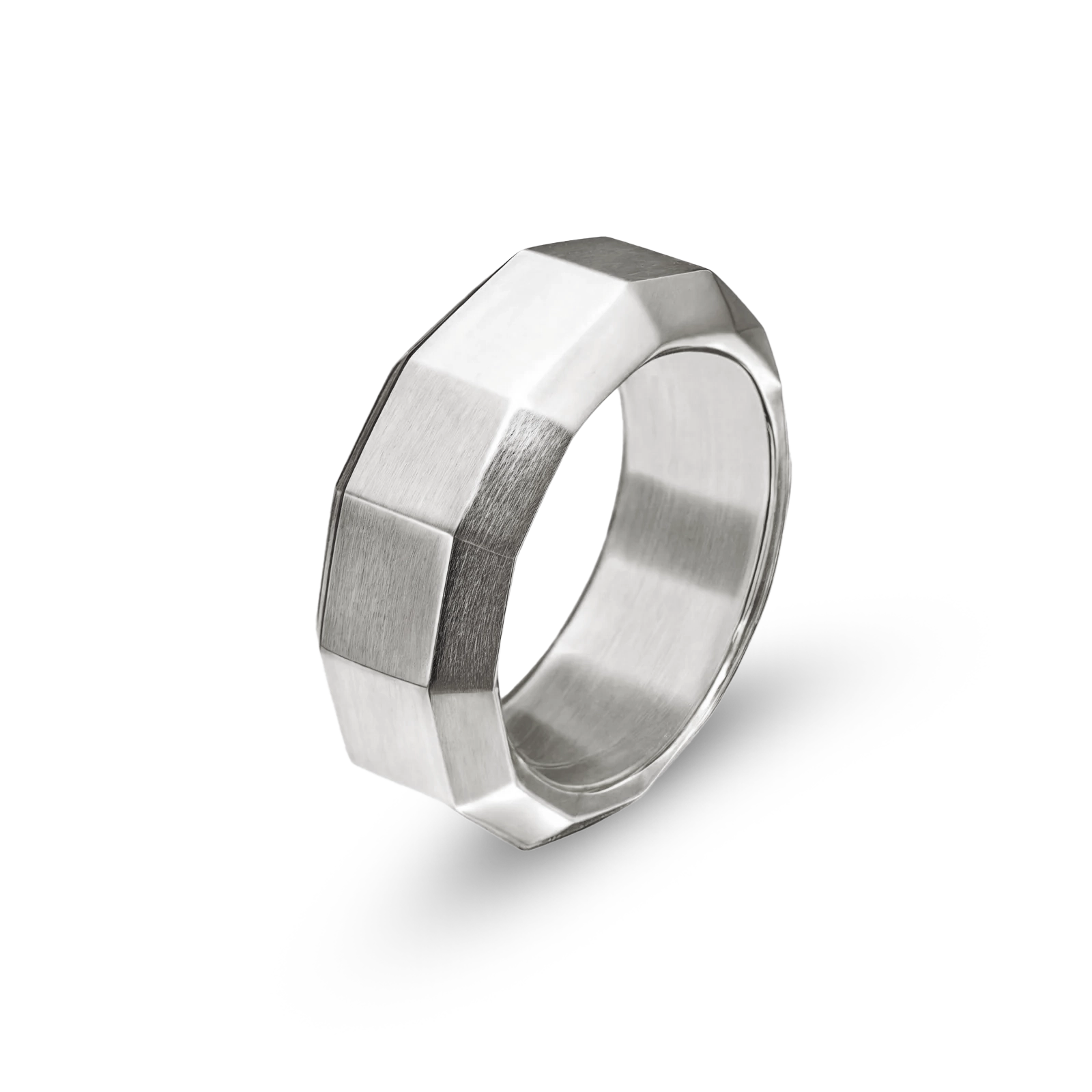 FACETED RING - WHITE GOLD (8𝘮𝘮)