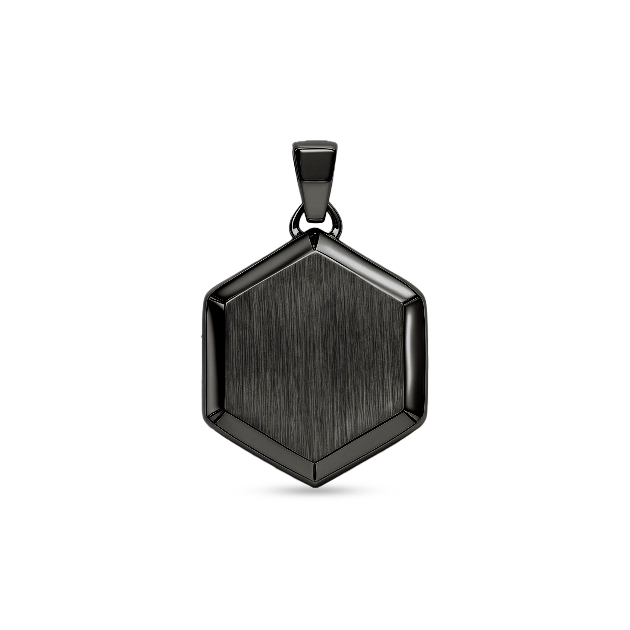Hexagon pendant black color 26mm for men