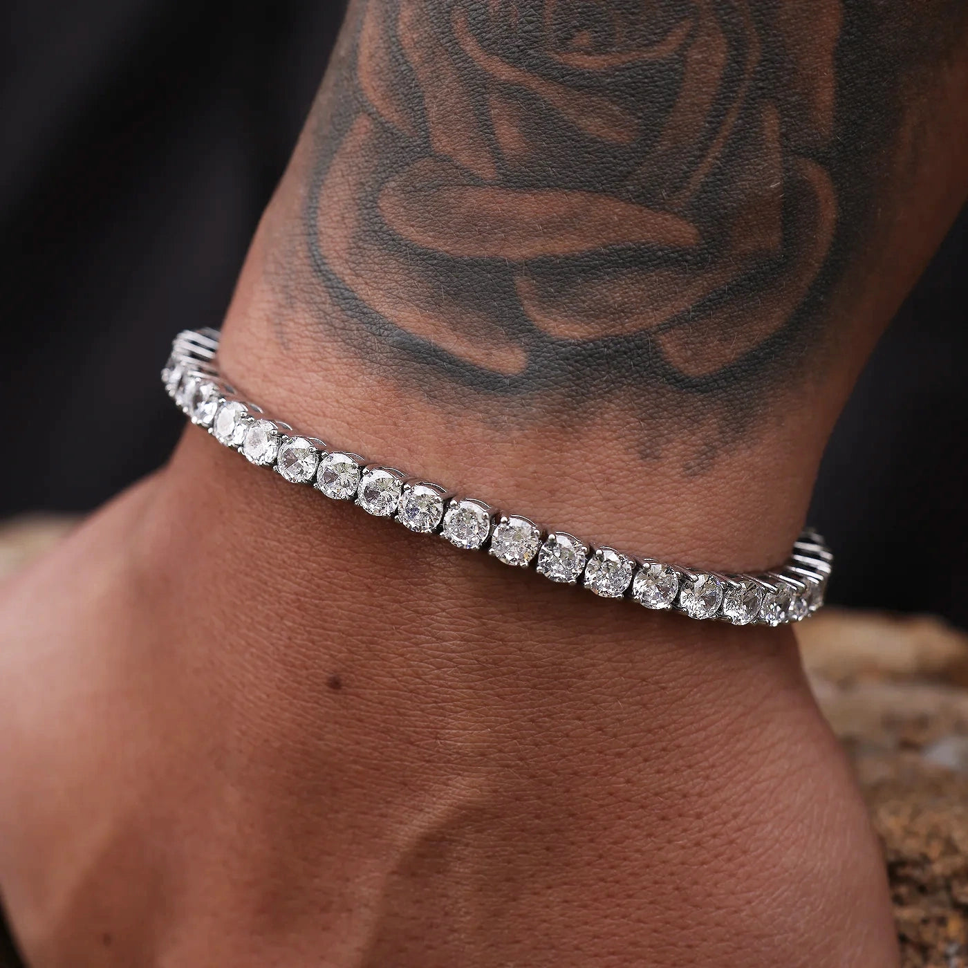 TENNIS MOISSANITE BRACELET - WHITE GOLD (5𝘮𝘮)