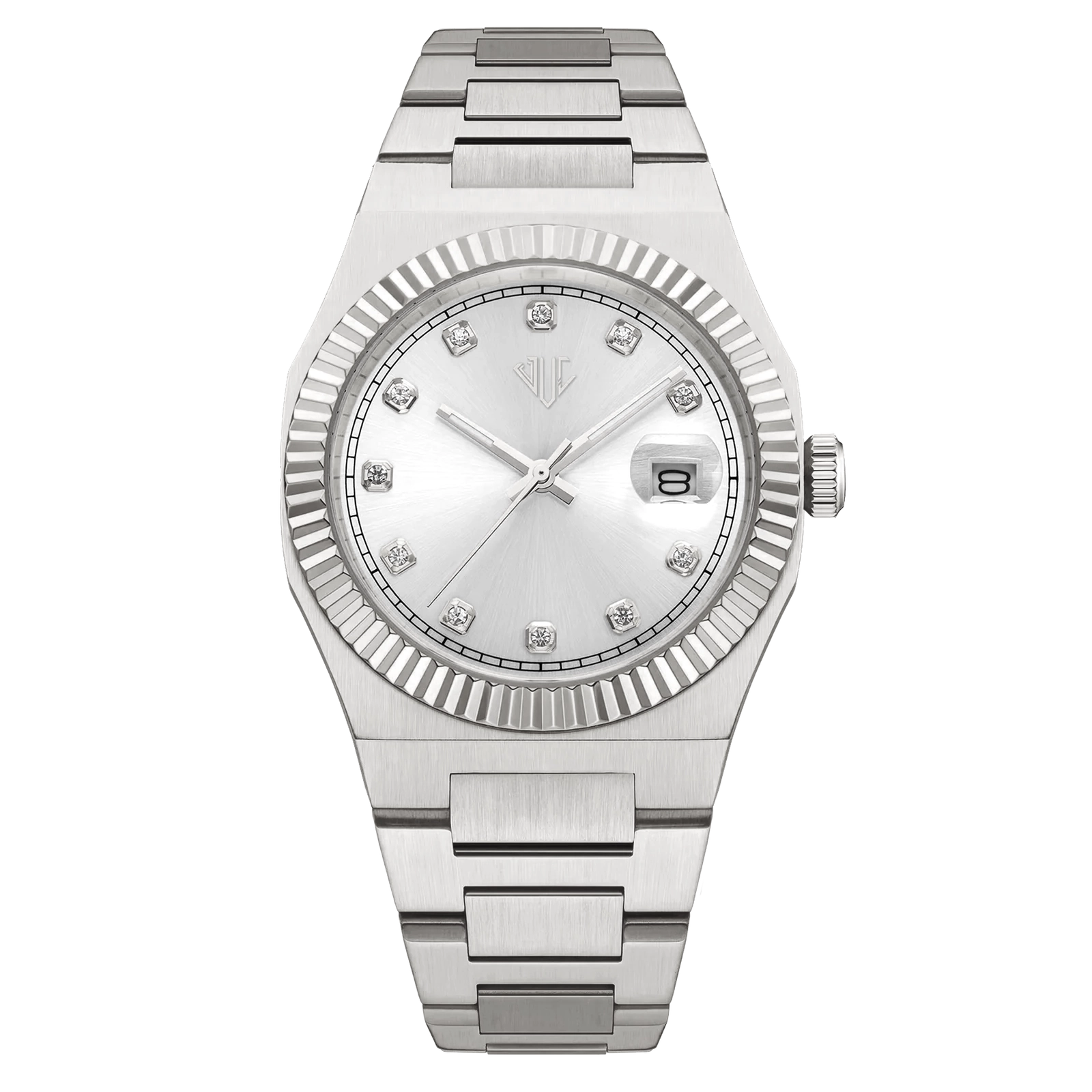 Premium Julivno royal watch featuring white zircon hour markers, inpired by land dweller rolex design