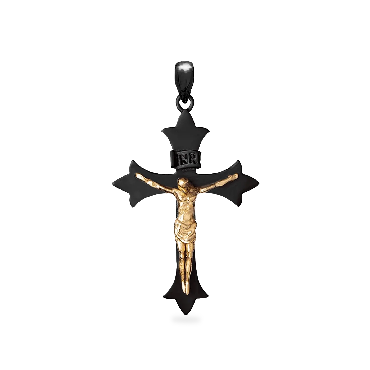 MEDIEVAL CROSS PENDANT - BLACK/GOLD