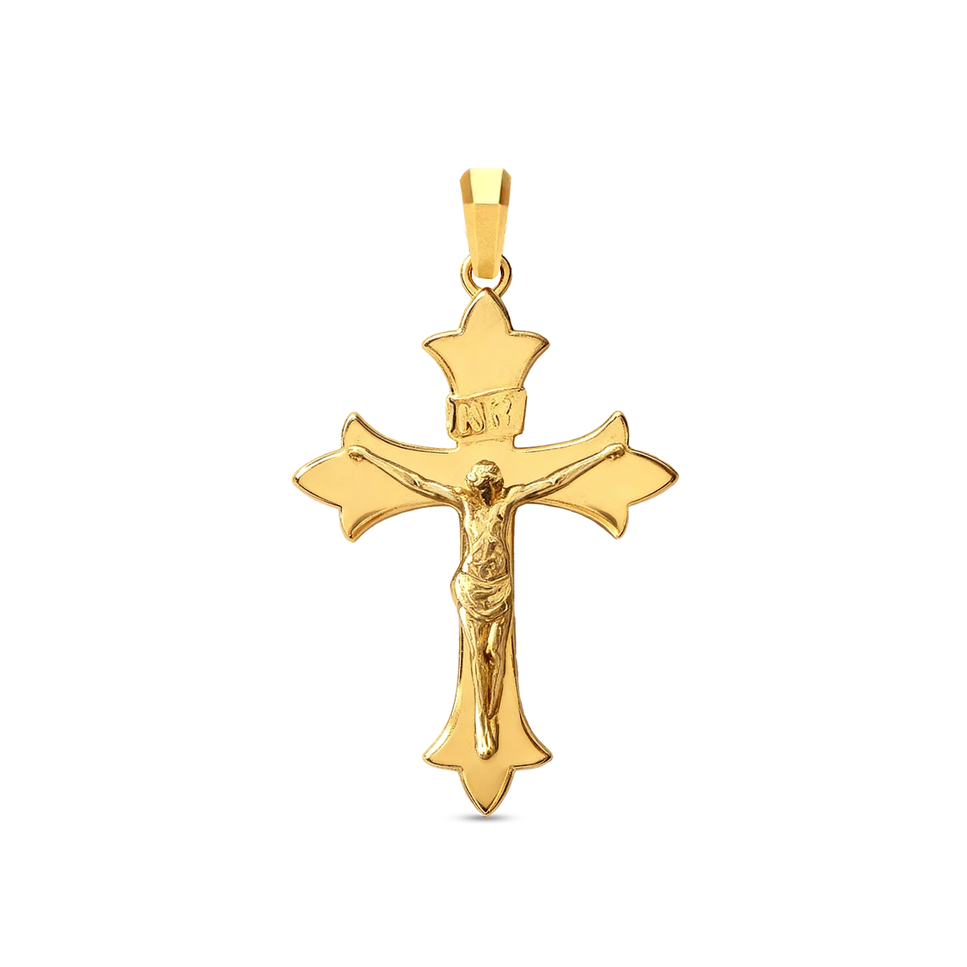 Medieval cross pendant 18K gold plated 35mm for men