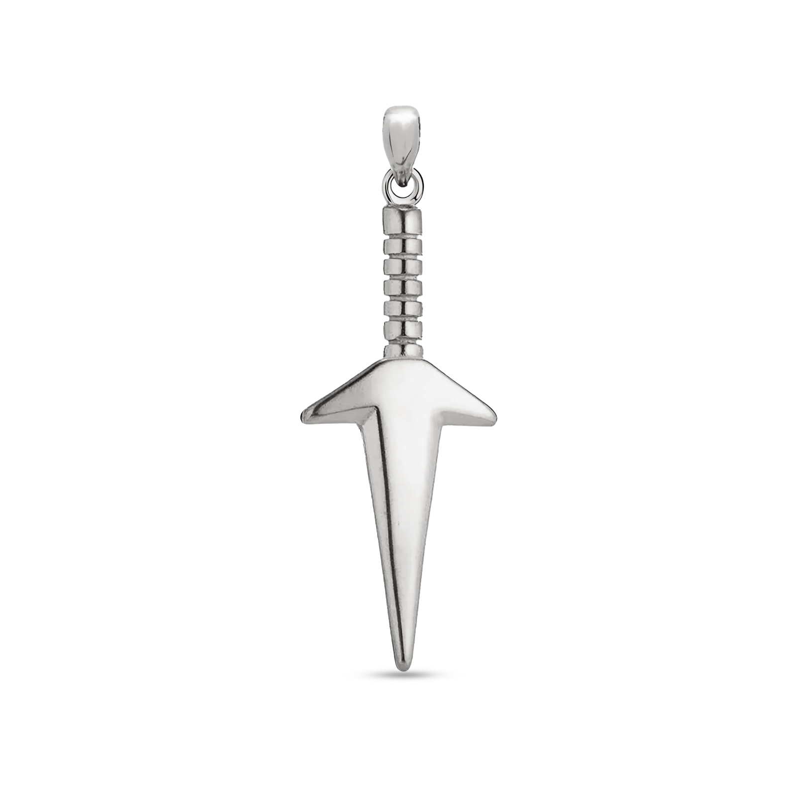 Ninja sword pendant silver 37mm for men