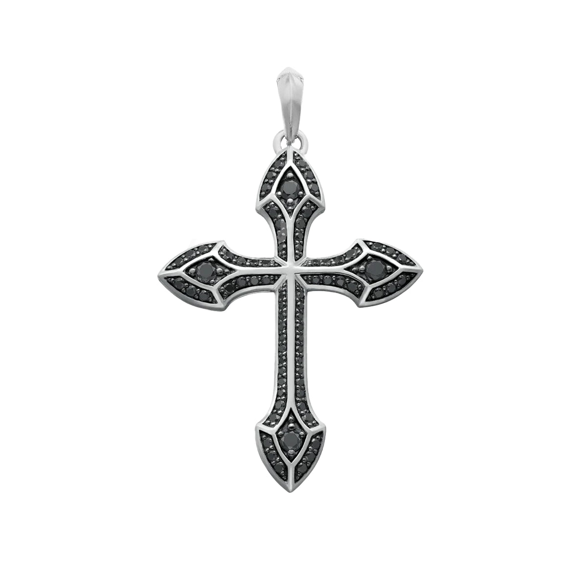 DIAMOND CROSS PENDANT - WHITE GOLD (44𝘮𝘮)