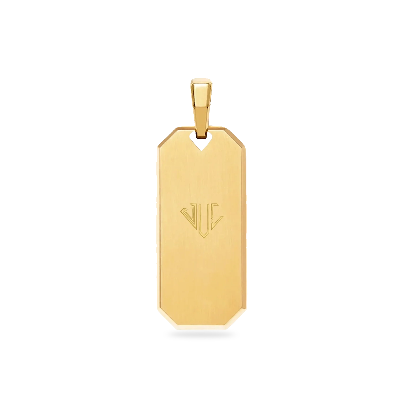 Rectangle pendant 18K gold plated 35mm for men