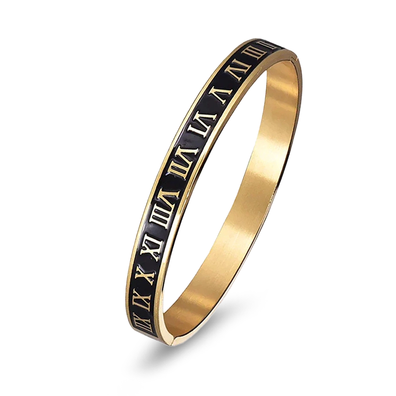 ROMAN BANGLE - BLACK/GOLD