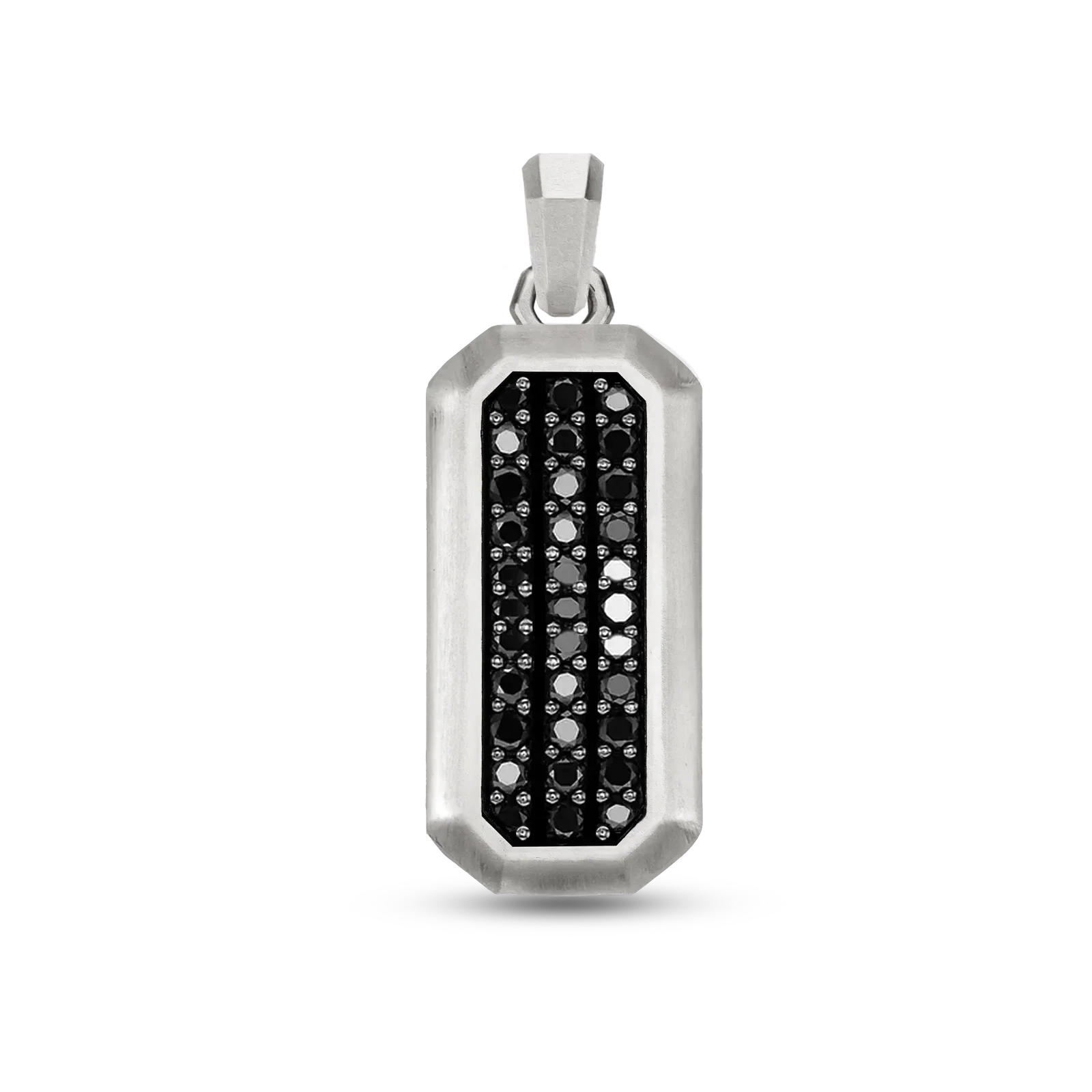 DIAMOND RECTANGLE PENDANT - WHITE GOLD (25𝘮𝘮)