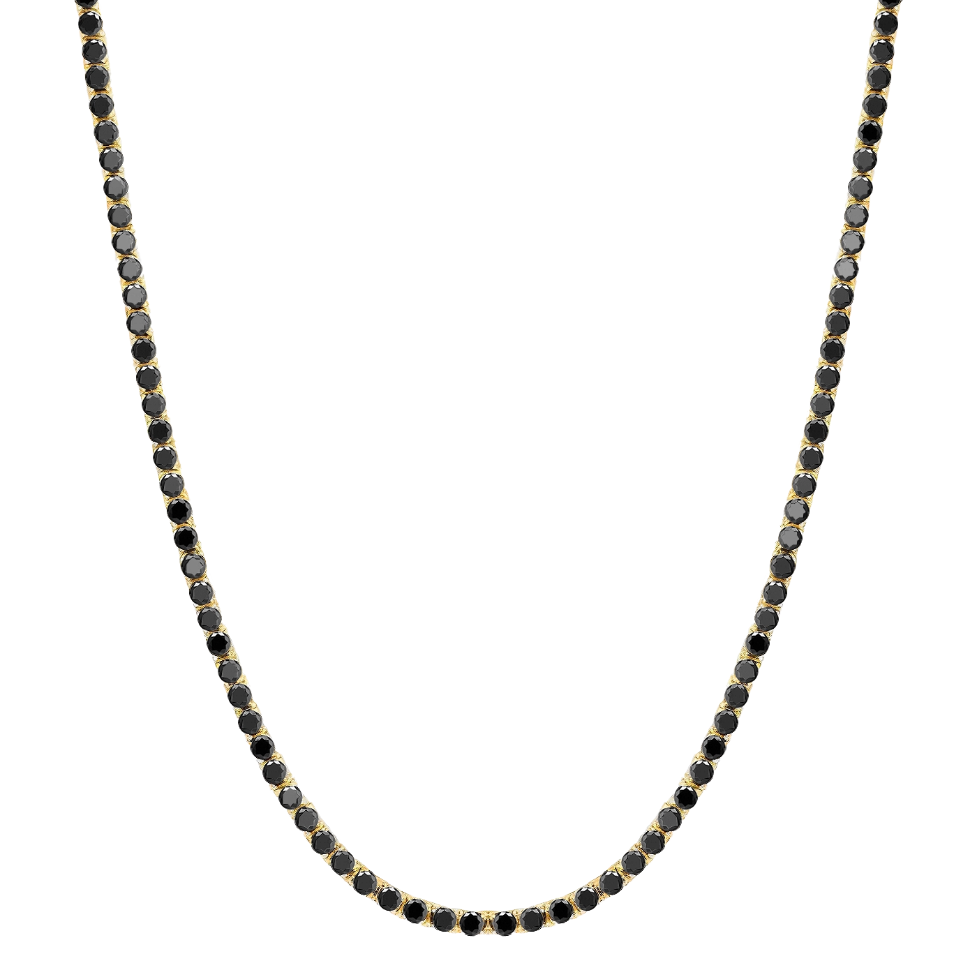 TENNIS CHAIN - BLACK/GOLD (3𝘮𝘮)