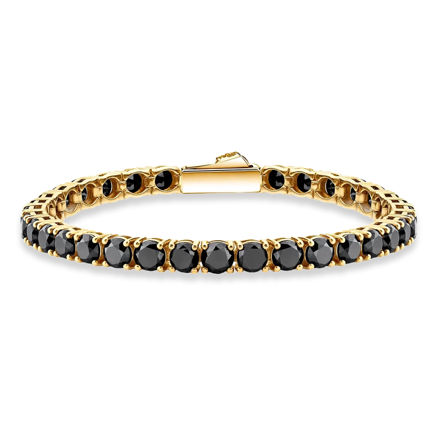 Black and gold tennis bracelet 5mm for men