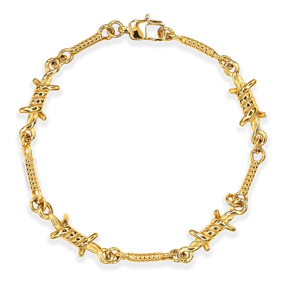Thorns bracelet 5mm 18K gold plated for men
