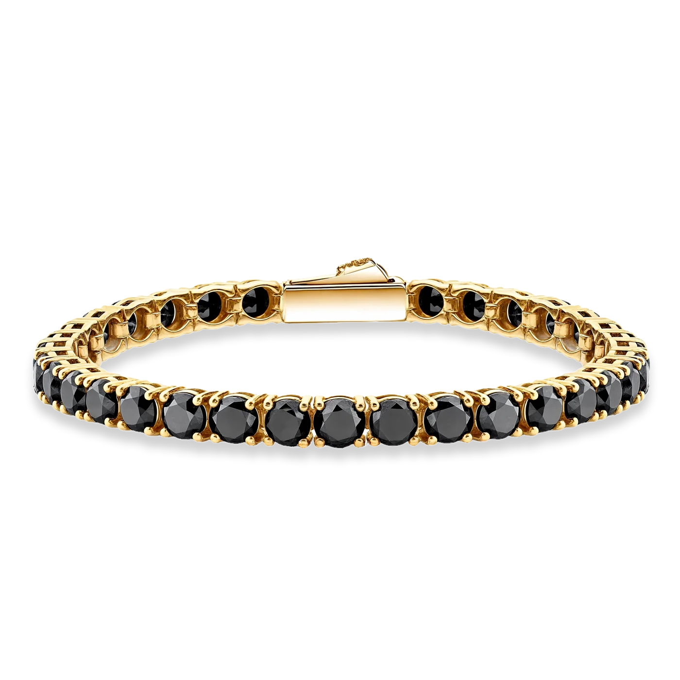 TENNIS MOISSANITE BRACELET - BLACK/GOLD (5𝘮𝘮)