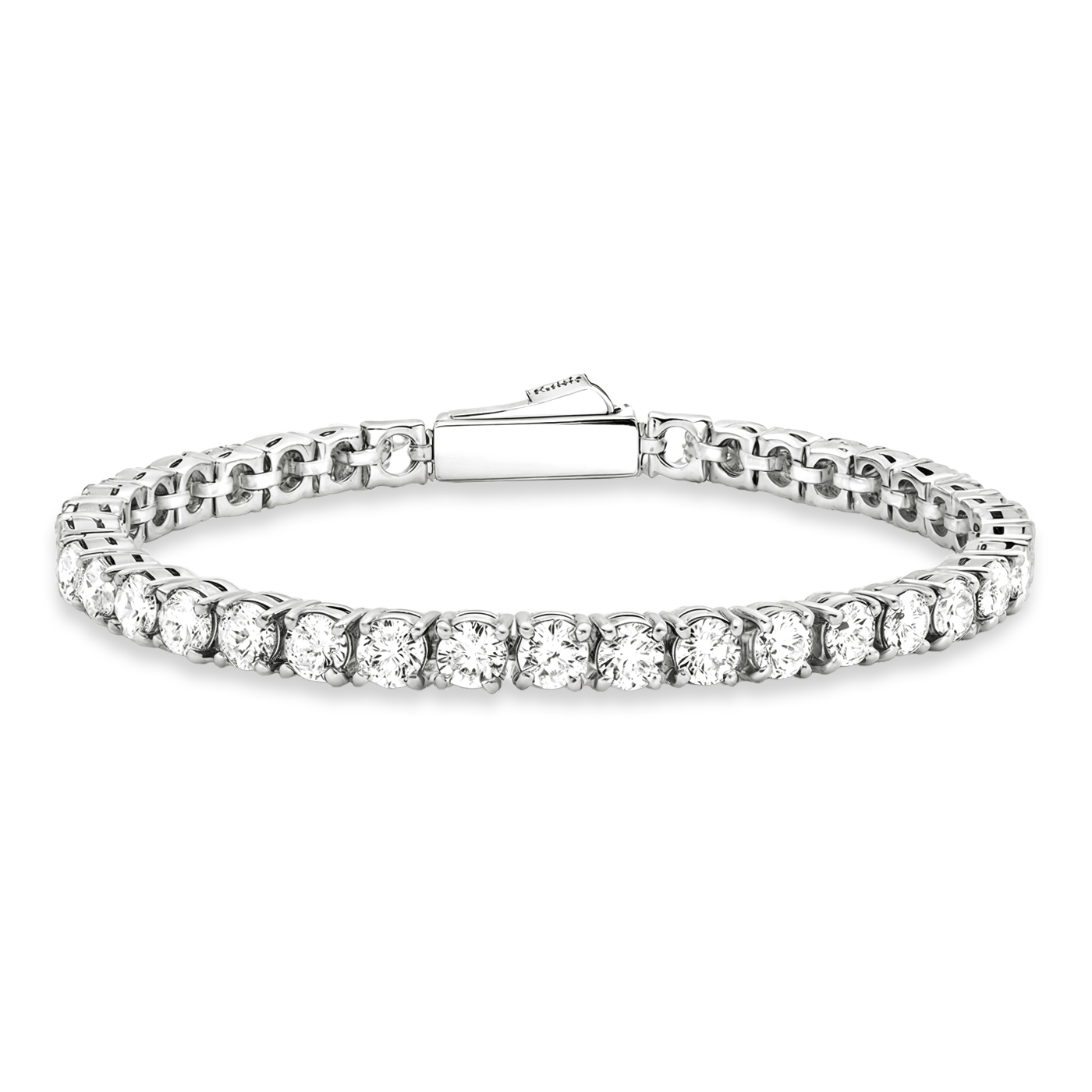 White gold silver zircon moissanite tennis bracelet 5mm for men