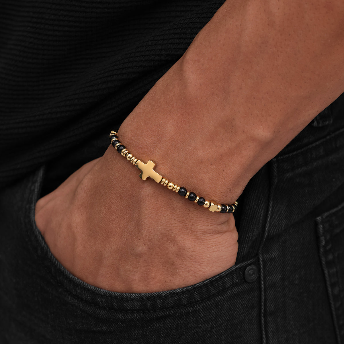 Cross Onyx Bracelet