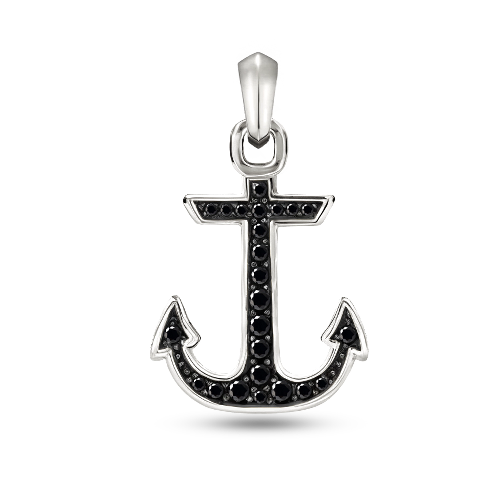DIAMOND ANCHOR PENDANT - WHITE GOLD (38𝘮𝘮)