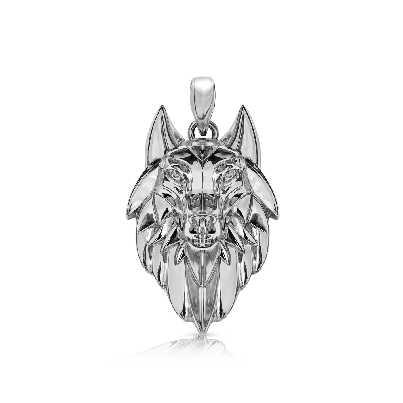 WOLF PENDANT - WHITE GOLD (34𝘮𝘮)