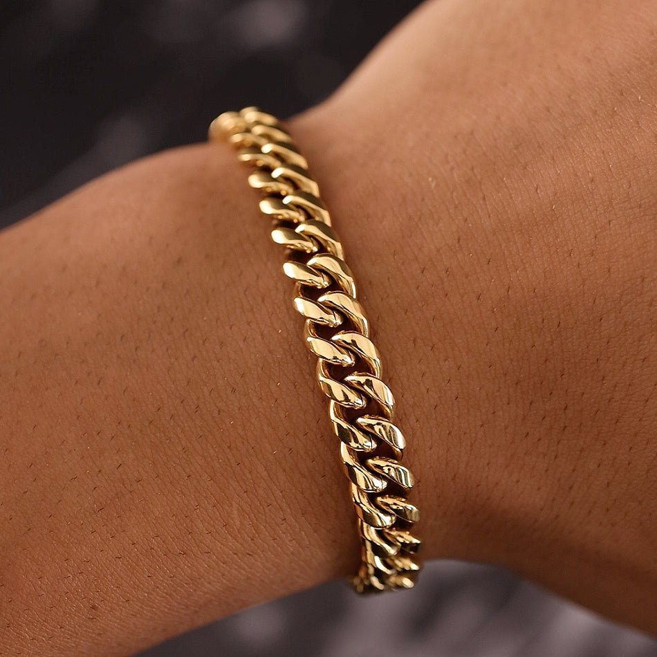 MIAMI CUBAN LINK BRACELET - GOLD (8𝘮𝘮)