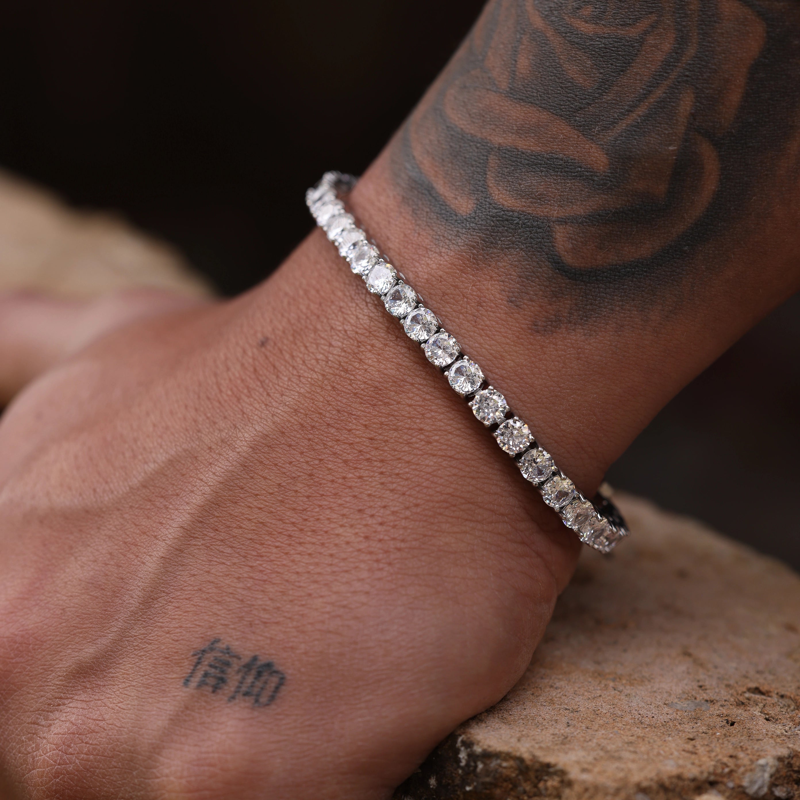 TENNIS MOISSANITE BRACELET - WHITE GOLD (5𝘮𝘮)