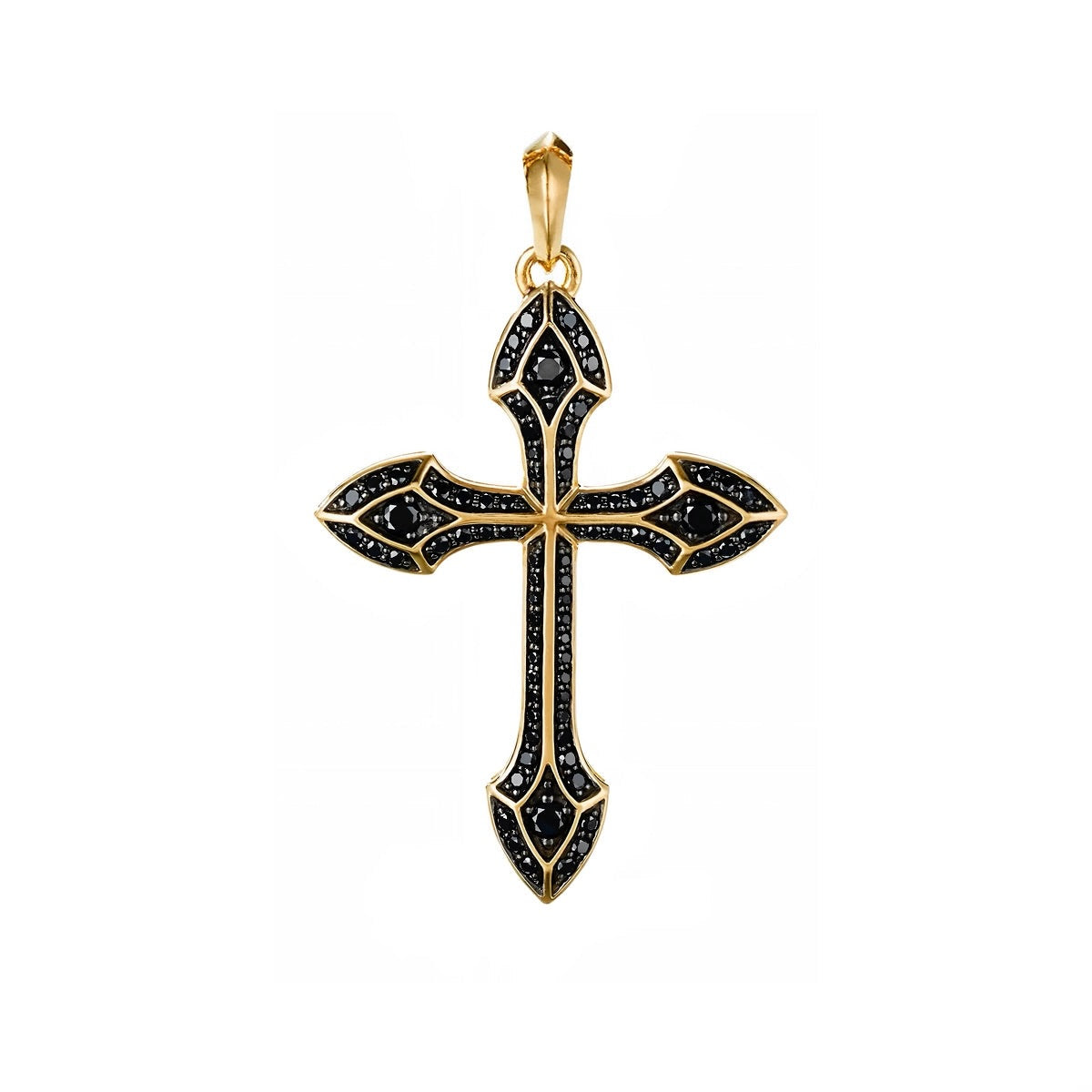 CROSS PENDANT - BLACK/GOLD