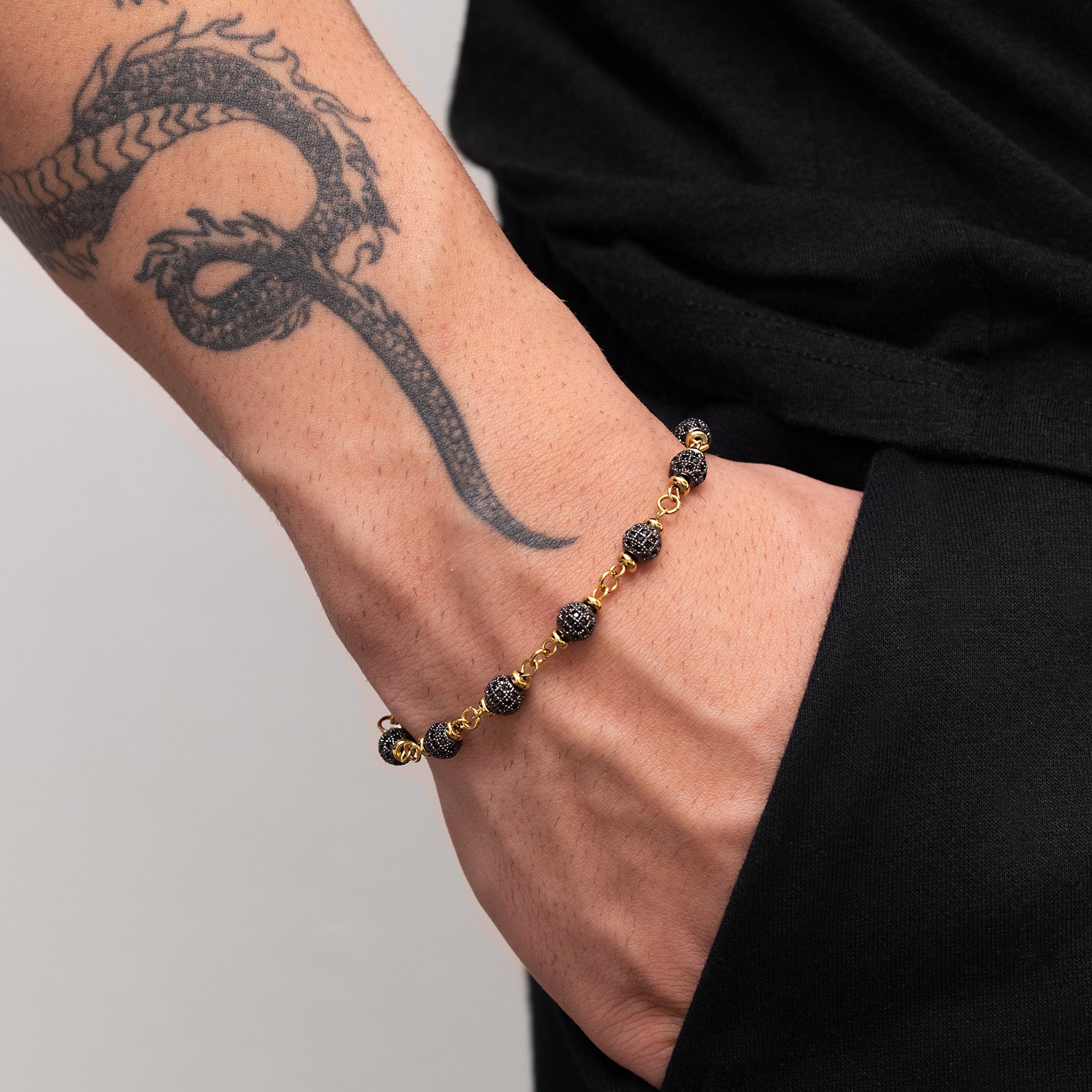 BALLS BRACELET - GOLD/BLACK