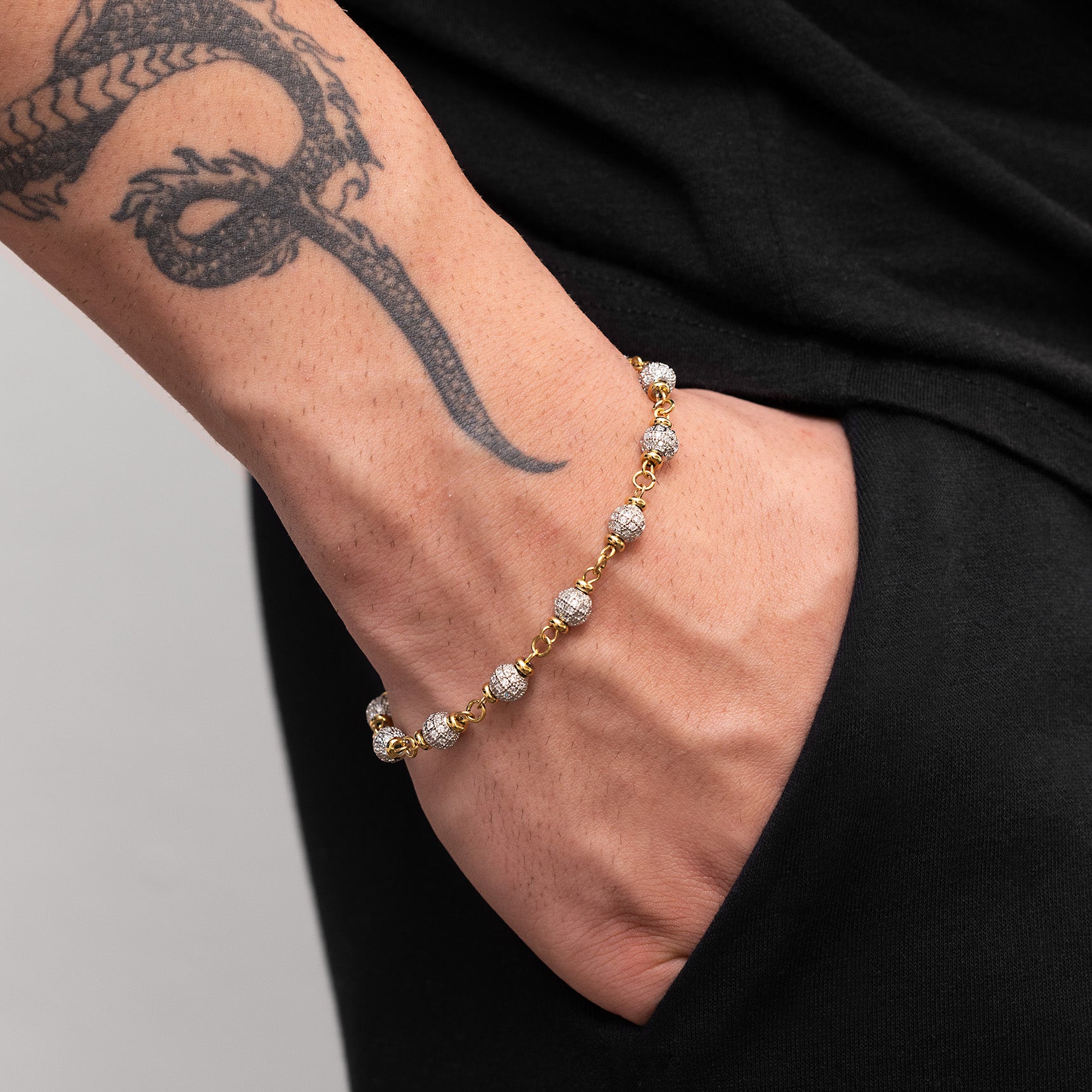 BALLS BRACELET - WHITE/GOLD