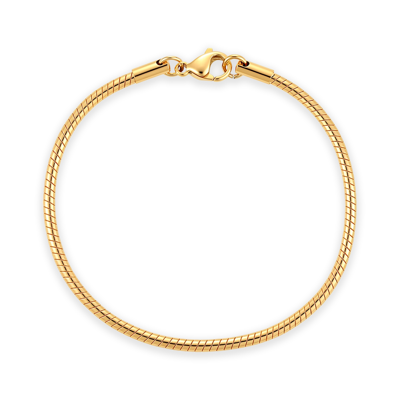 Gold Plated Snake Bracelet premium men’s luxury snake chain bracelet front view