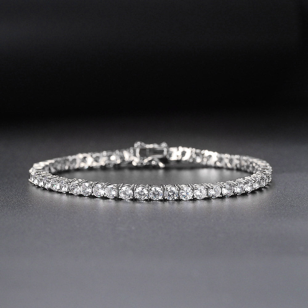 TENNIS ZIRCON BRACELET - WHITE GOLD - JULIVNO