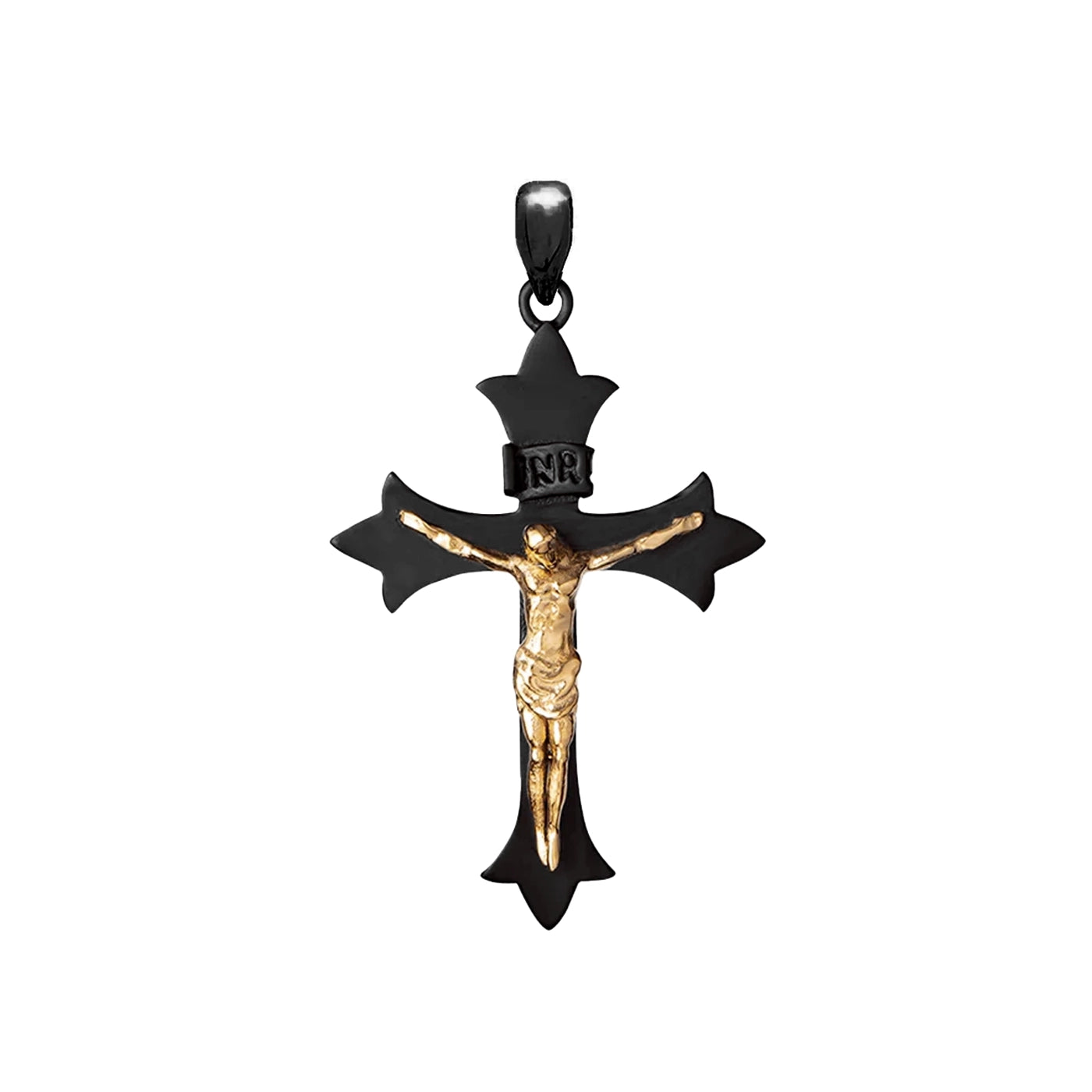 COLGANTE CRUCIFIJO MEDIEVAL - NEGRO/ORO