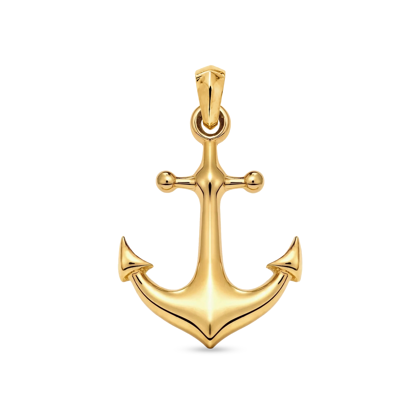 Men’s 18K Gold Plated anchor pendant 34mm with refined maritime design, Julivno